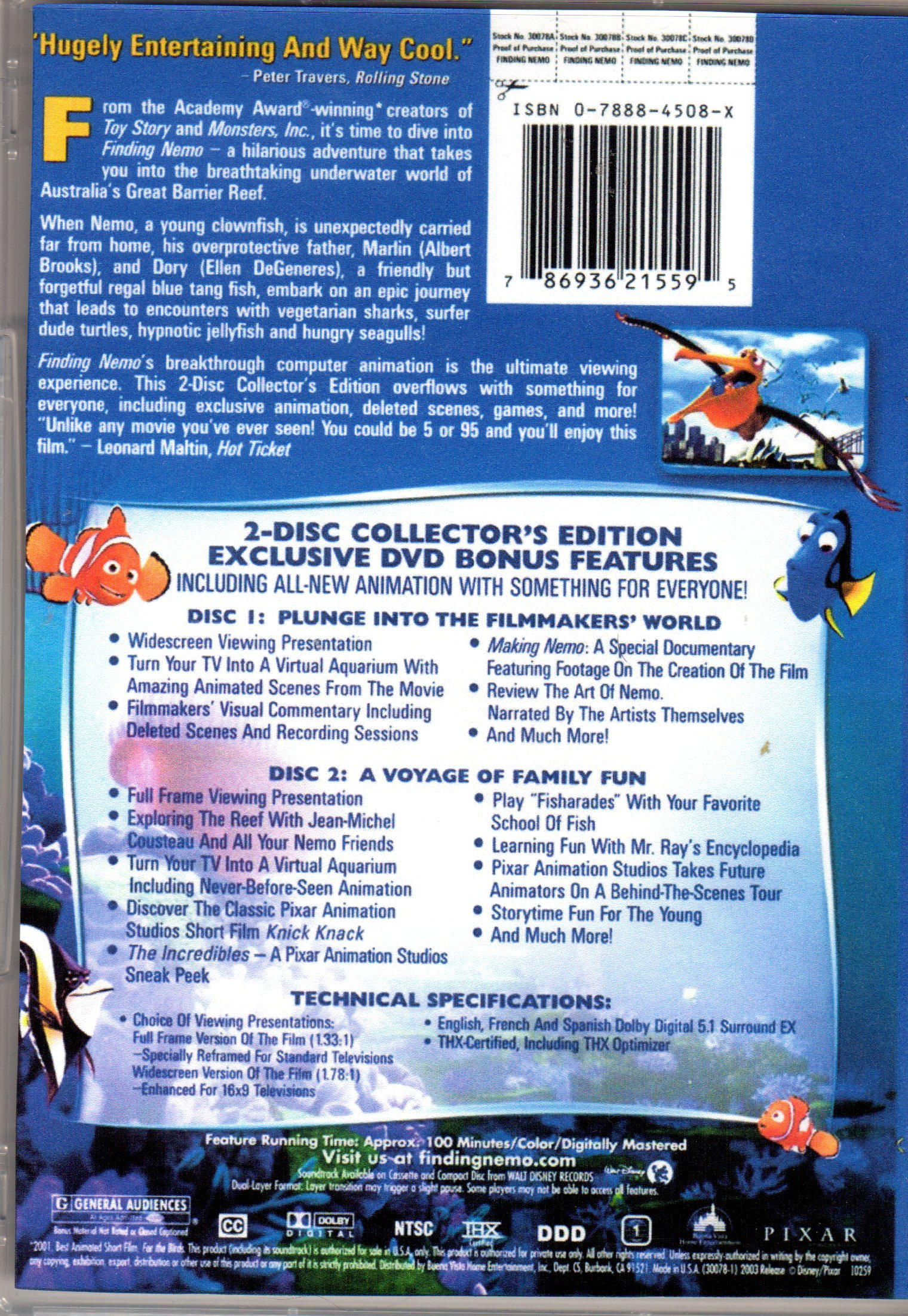 FINDING NEMO” DVD: A Walt Disney & Pixar's Animated. (2 DVD's) PRIVATE  COLLECTION. * 2 ITEMS MINIMUM FOR INTERNATIONAL ORDERS FROM USA. ONLY $  FEE PER ADDITIONAL ITEM SHIPPED. – Norberto Perdomo