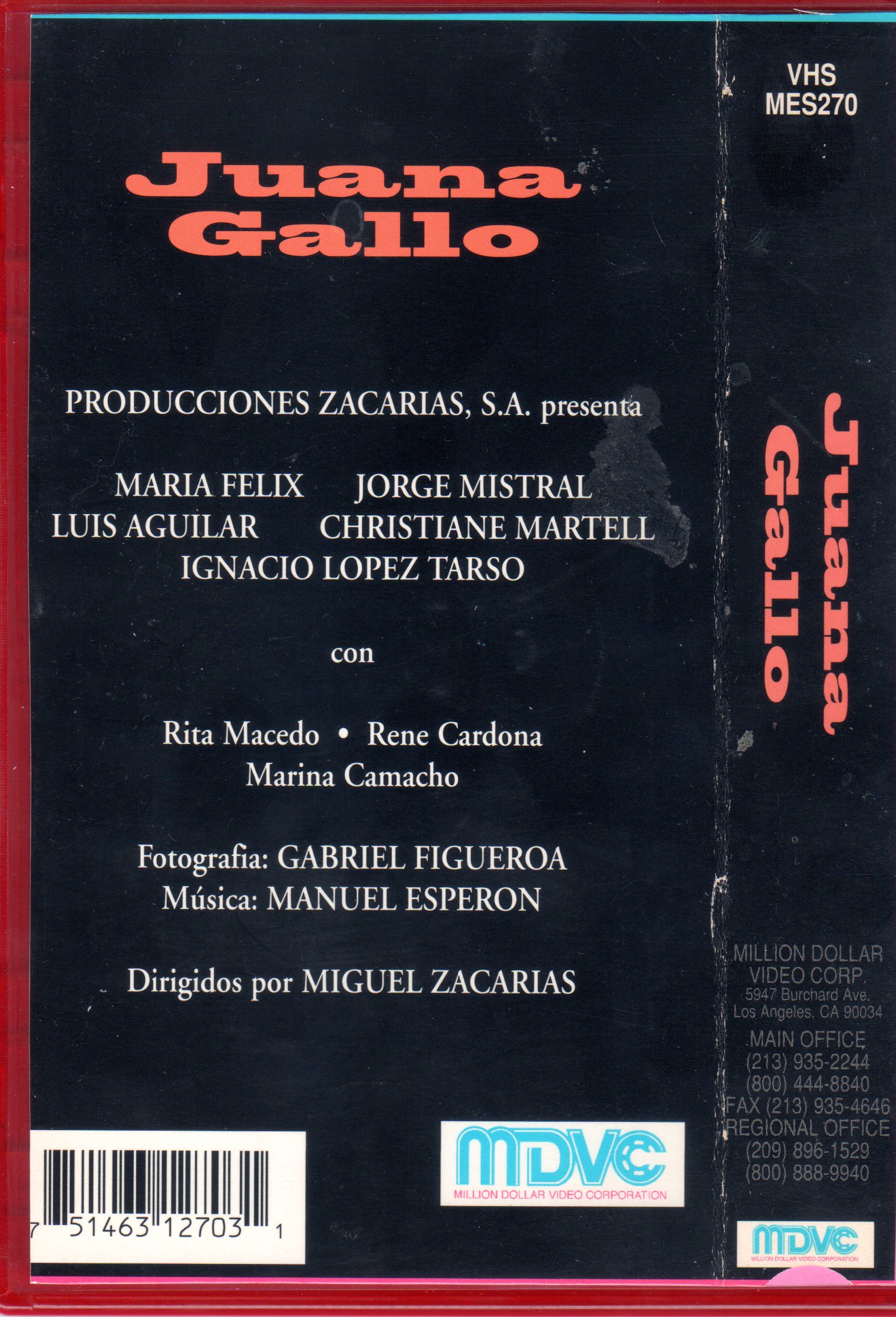 “JUANA GALLO” DVD: Film de Miguel Zacarías con María félix, Jorge ...